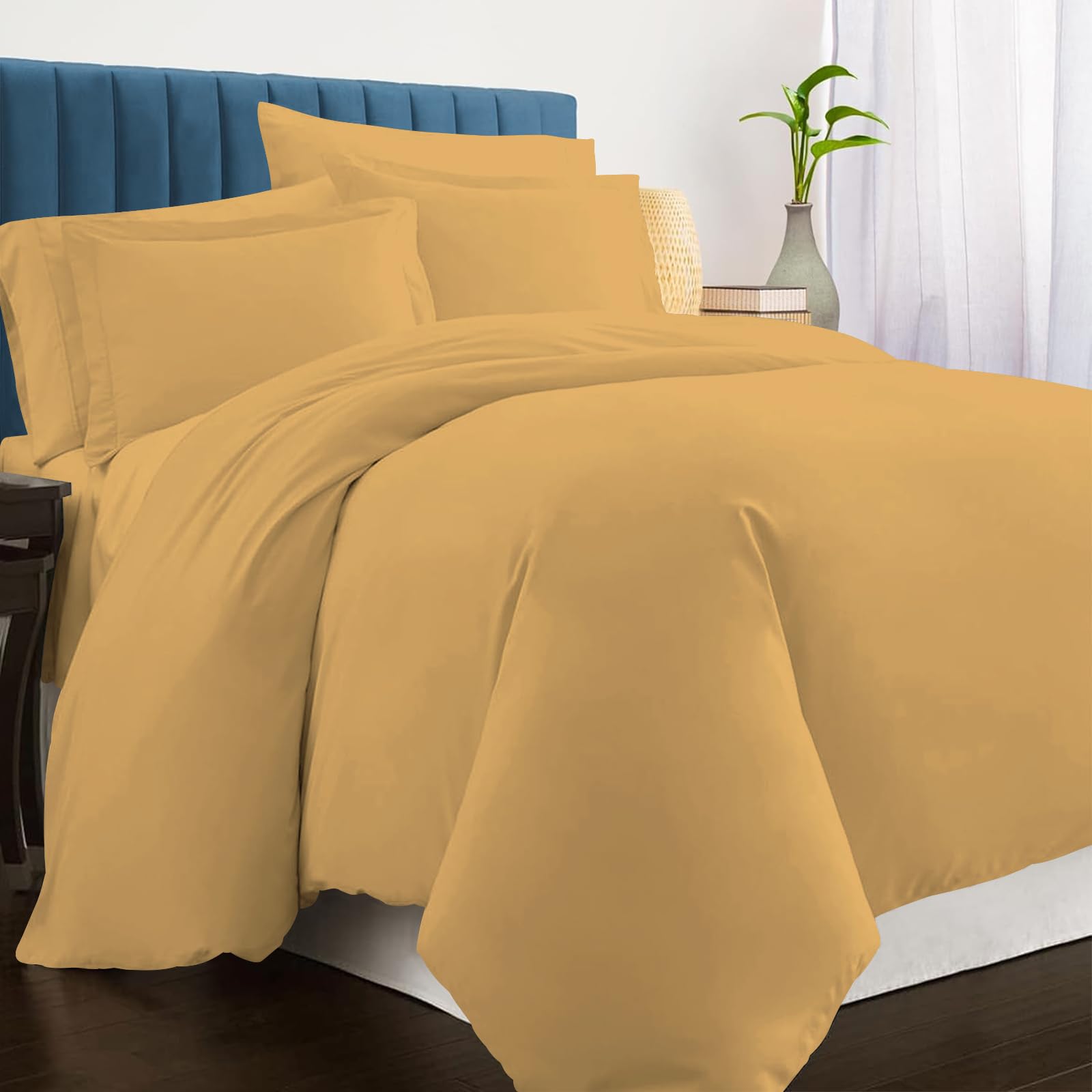 Pizuna Luxurious Cotton Duvet Cover Double Size Yellow 1000 Thread Count