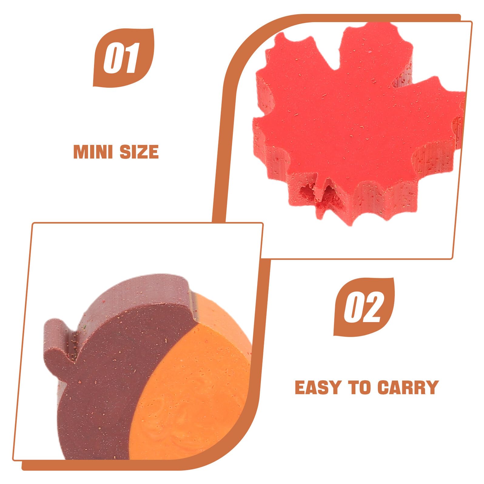 Hohopeti Mini Gommes d'automne Fantaisie 50 Pièces Formes Citrouille Feuille d'Érable et Gland Gomme Douce pour Crayons Récompenses Scolaires et Fournitures de Fête Thanksgiving
