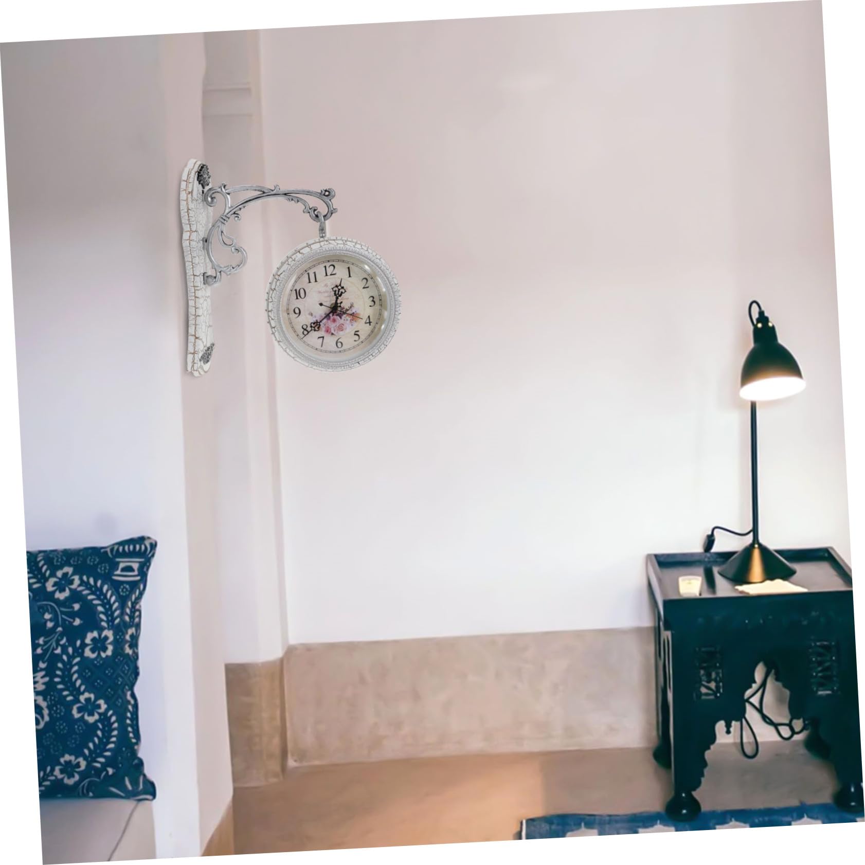 MAGICLULU Reloj de Pared Estilo Vintage para Sala, Diseño Original en Vidrio y Hierro, Resistente y Ecológico, Adecuado para Adornar el Hogar