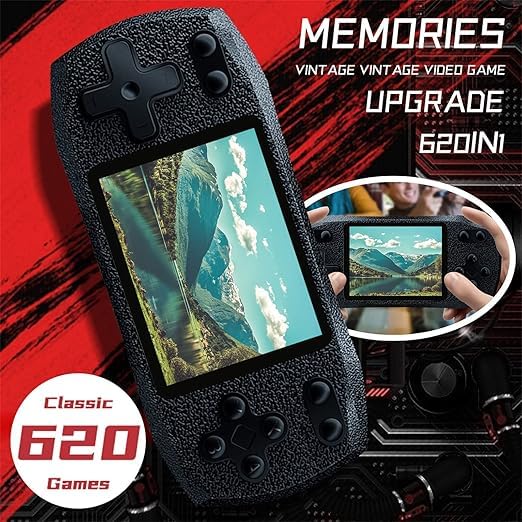 Image of VikriDA Portable Handheld Console 620 in 1 Games 3 Inch LCD Retro Handheld Game Player Video Console