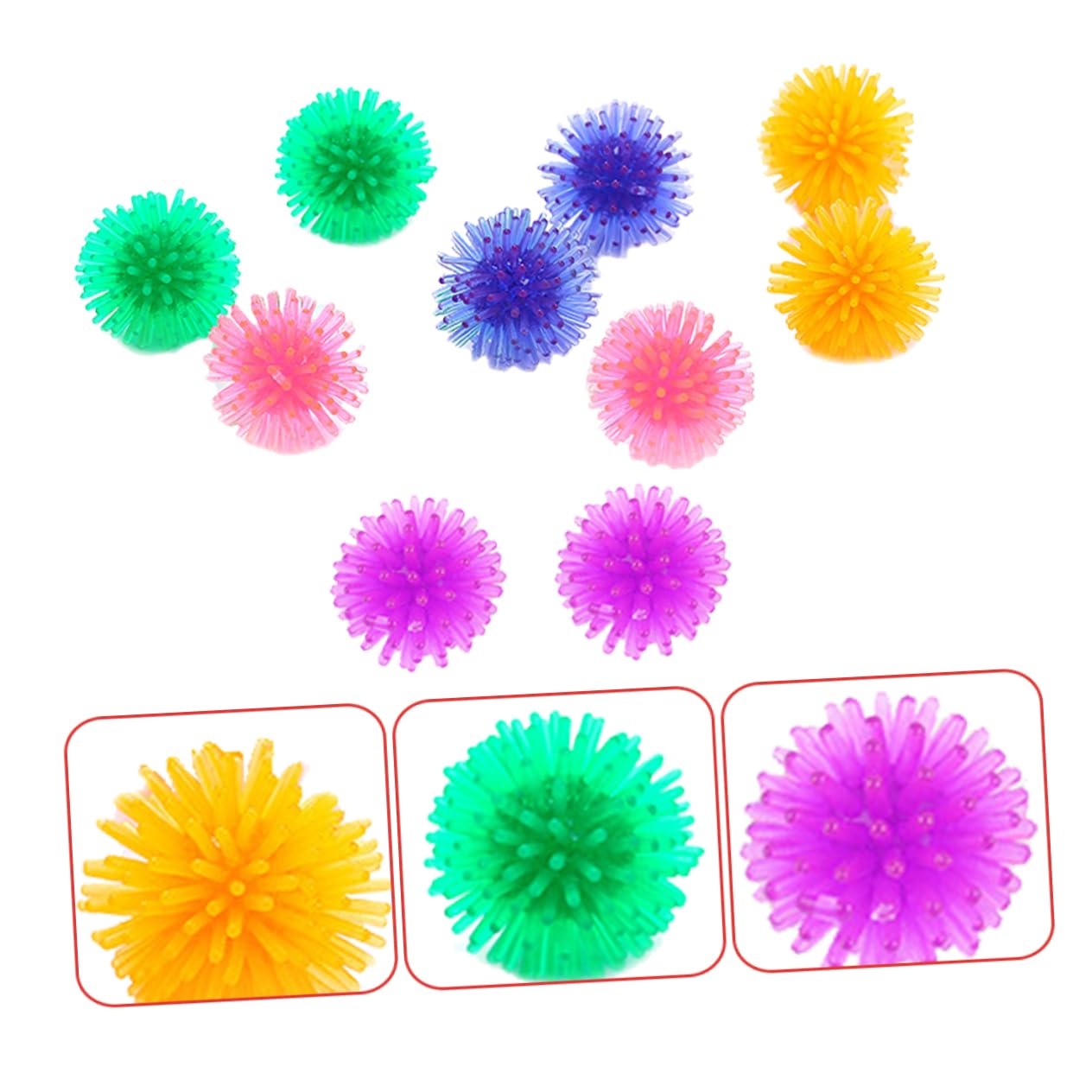 Toyvian 10Pcs Interactive Kitten Soft Spiky Balls for Playtime and Pet Balls Random Color Stimulating Cat Plaything for Healthy Activity