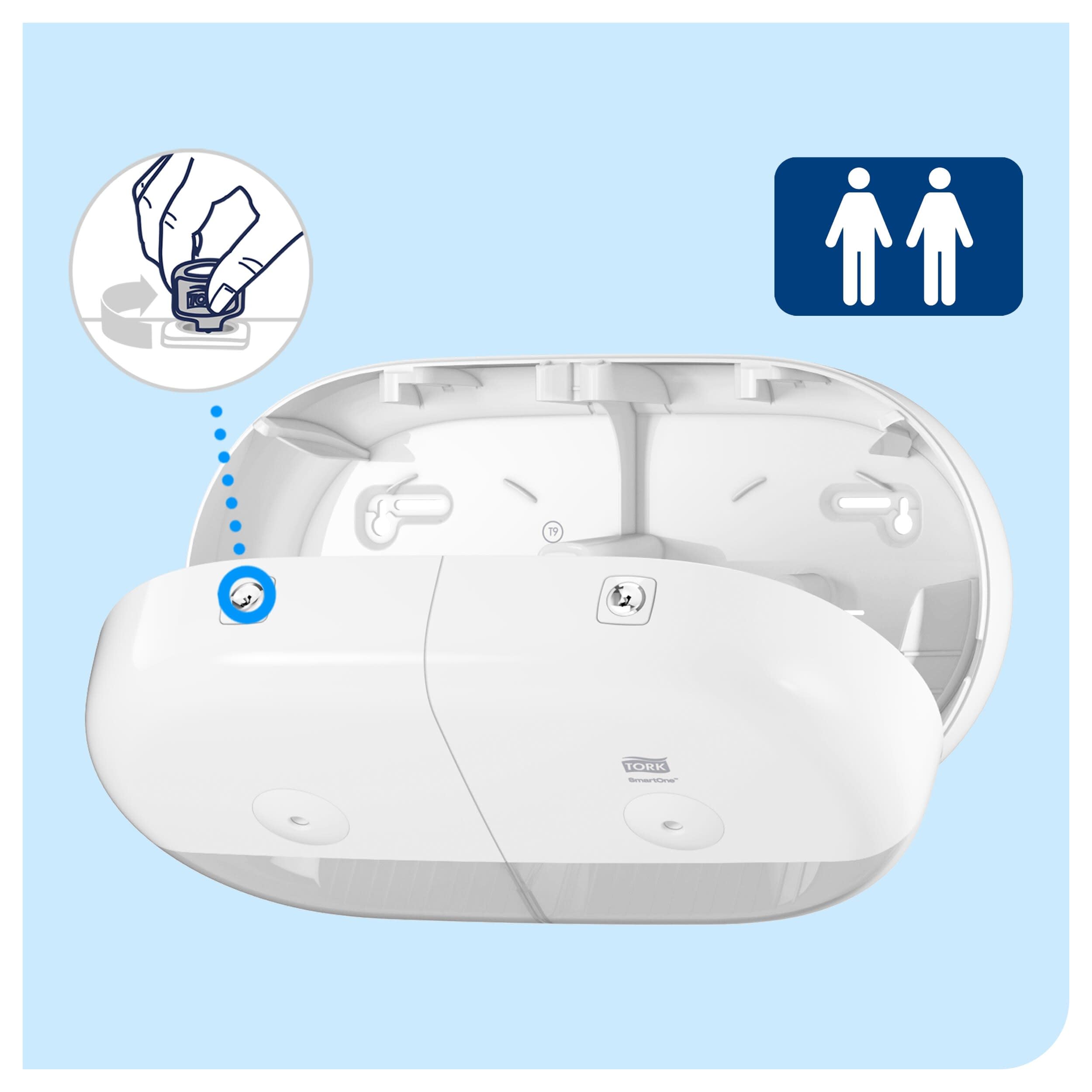 Tork SmartOne® 682000 mini dozownik na papier toaletowy, biały, T9, wysoka pojemność, linia elewacji, 682000