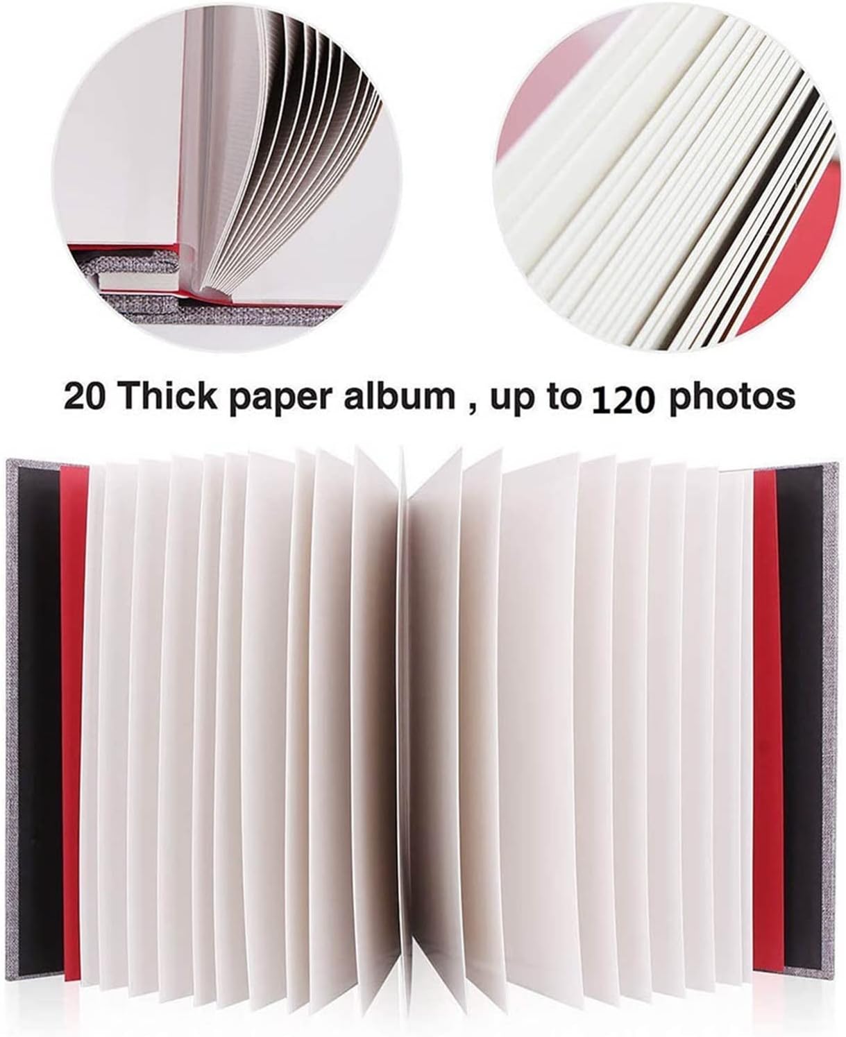 Photo Albums DIY 40 Page Linen Hardcover Wedding Baby Family Travel Gift Sticker Photo Album Magnetic Scrapbook Art Photo Album Album de fotos (Color : White)