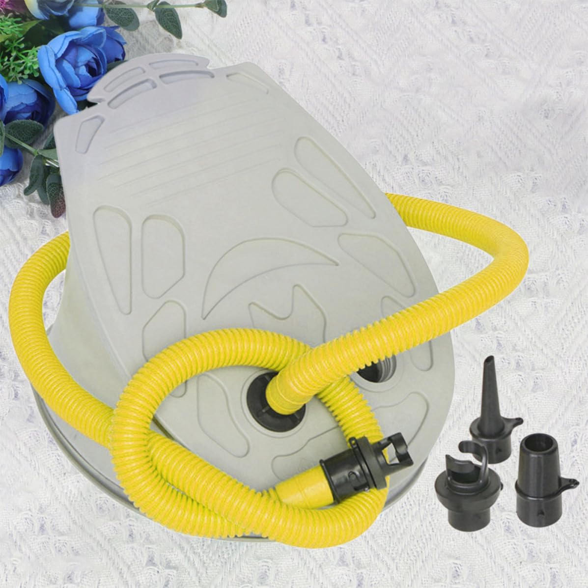 Bomba de Aire de Pie 23cm, Inflador Multiusos de Cuero