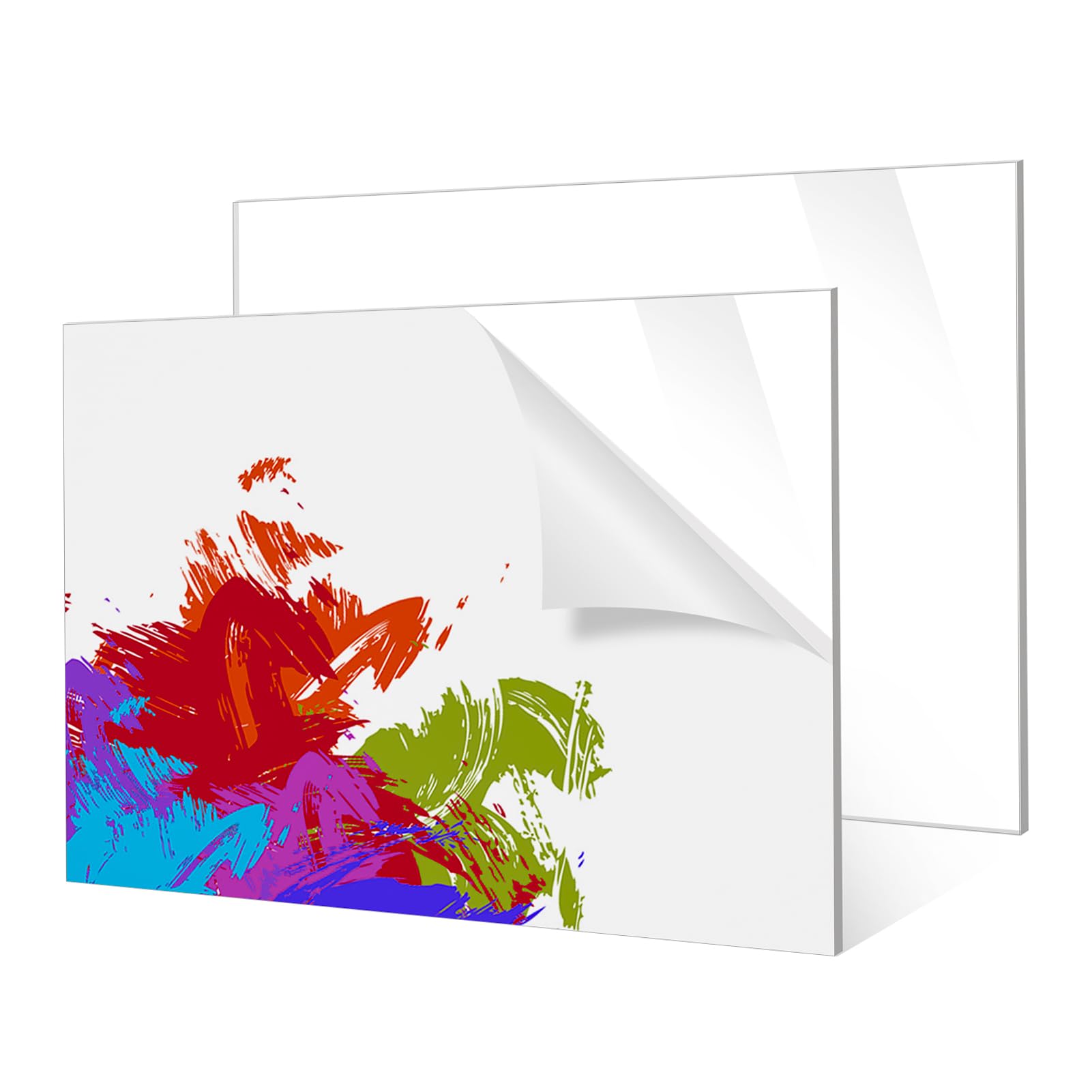 2 Pack 42 x 29 cm Clear Acrylic Sheet Plexiglass 2mm Thick - Clear Perspex A3 Acrylic Sheets Transparent Panel with Protective for Sign, Painting, DIY Cutting Display Stand, Picture Frame, Decoration