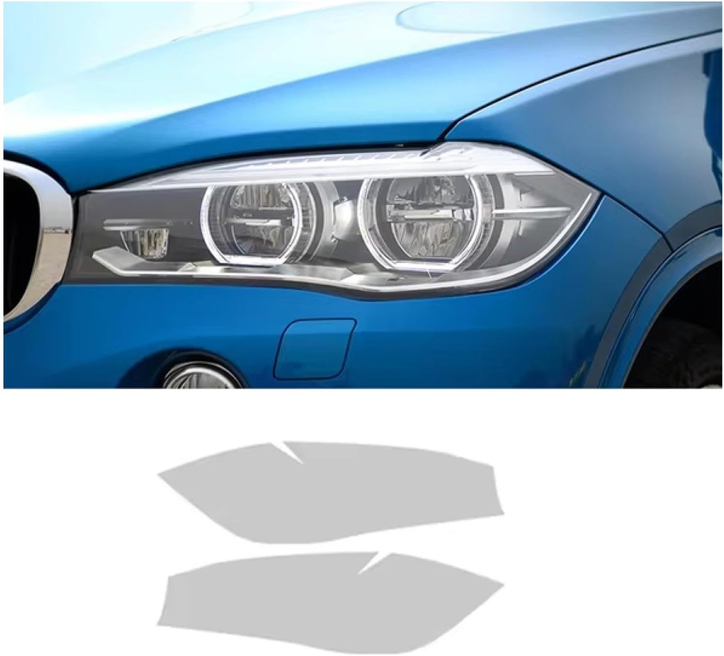 Car Headlight Protective Film for B&MW X5 M F85 2015-2018 Blackened Car Headlight Film Front Light Transparent Blackened Exterior Protective Sticker