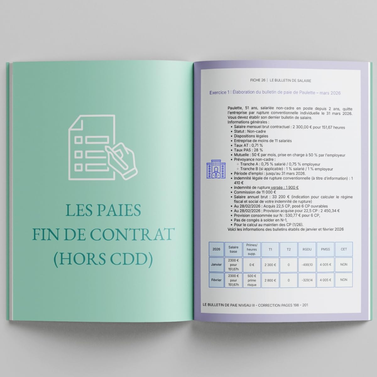 Pack 2 livres d’exercices du gestionnaire de paie : Le Livre d’Exercices du Gestionnaire de Paie – Tome 1 Débutant + Le Tome 2 Intermédiaire 2025/2026, 466 pages
