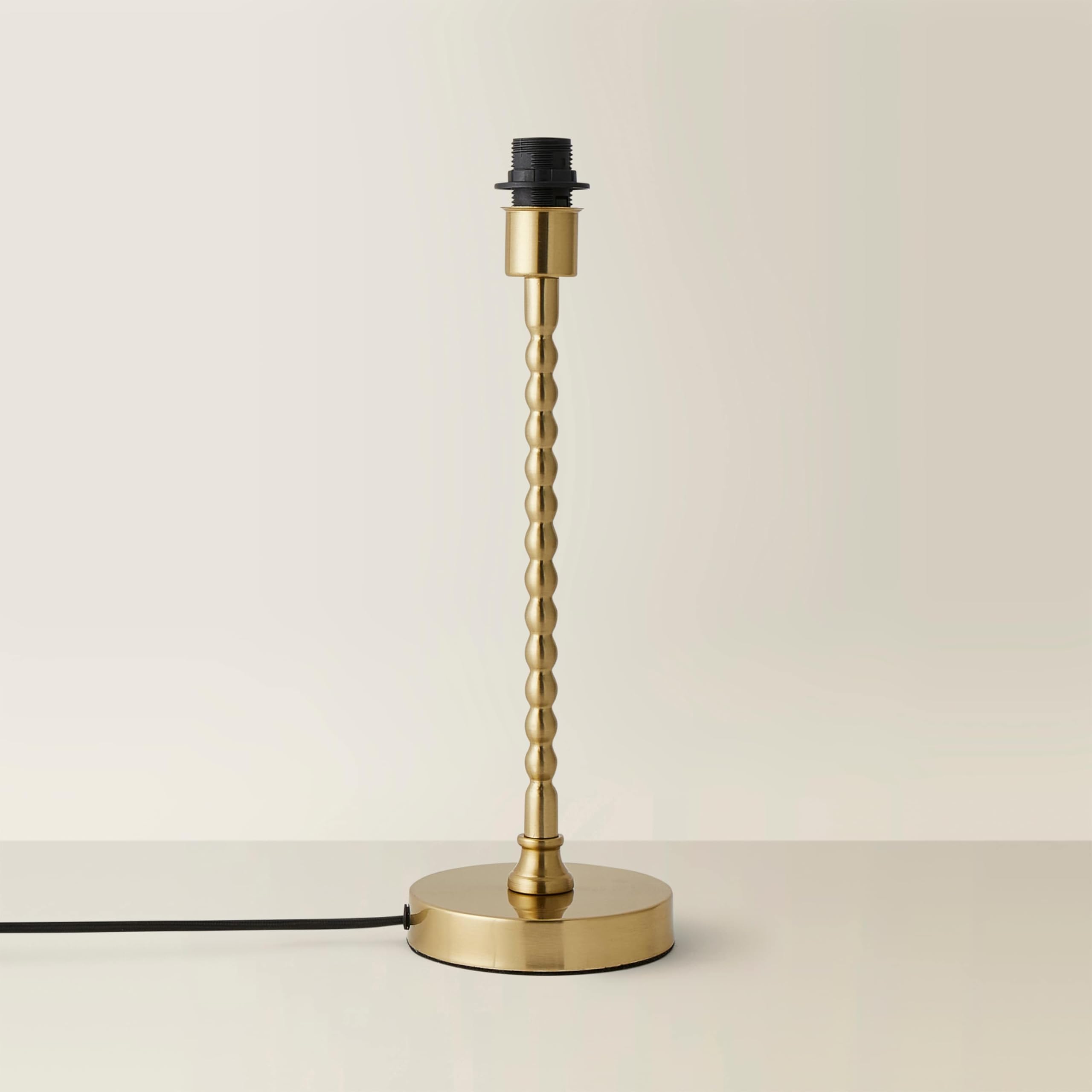 B&Q -  Maeve Brushed Gold Bobbin Bobbled Metal Table Lamp Base