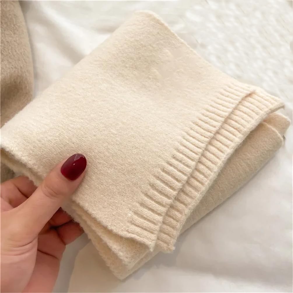 Sciarpe morbide e calde da donna addensano caldo morbido pashmina scialli avvolge tinta unita sciarpa lunga lavorata a maglia