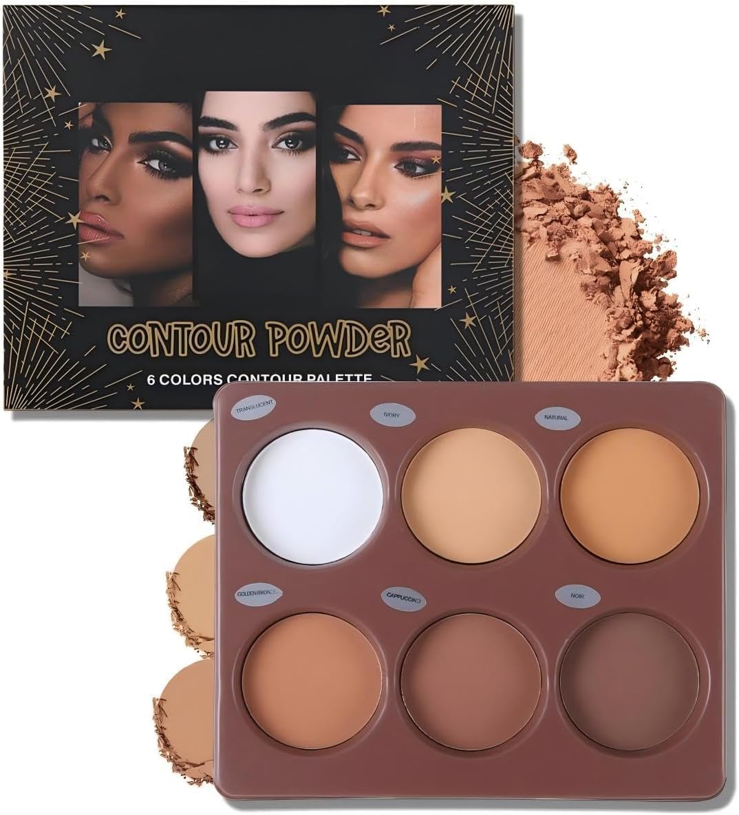 6 Colours Contour Palette - Highly Pigmented Makeup