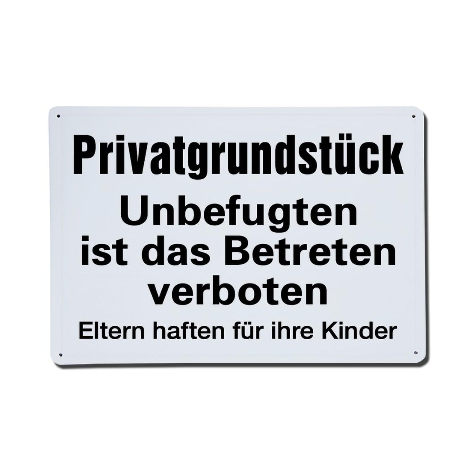 Privatgrundstuck Unbefugten Betreten Verboten Eltern Haften Retro Metal Tin Sign, Vintage Decor Art Poster for Bar, Home, Man Cave, Kitchen, Laundry Room Gift 8x12Inch