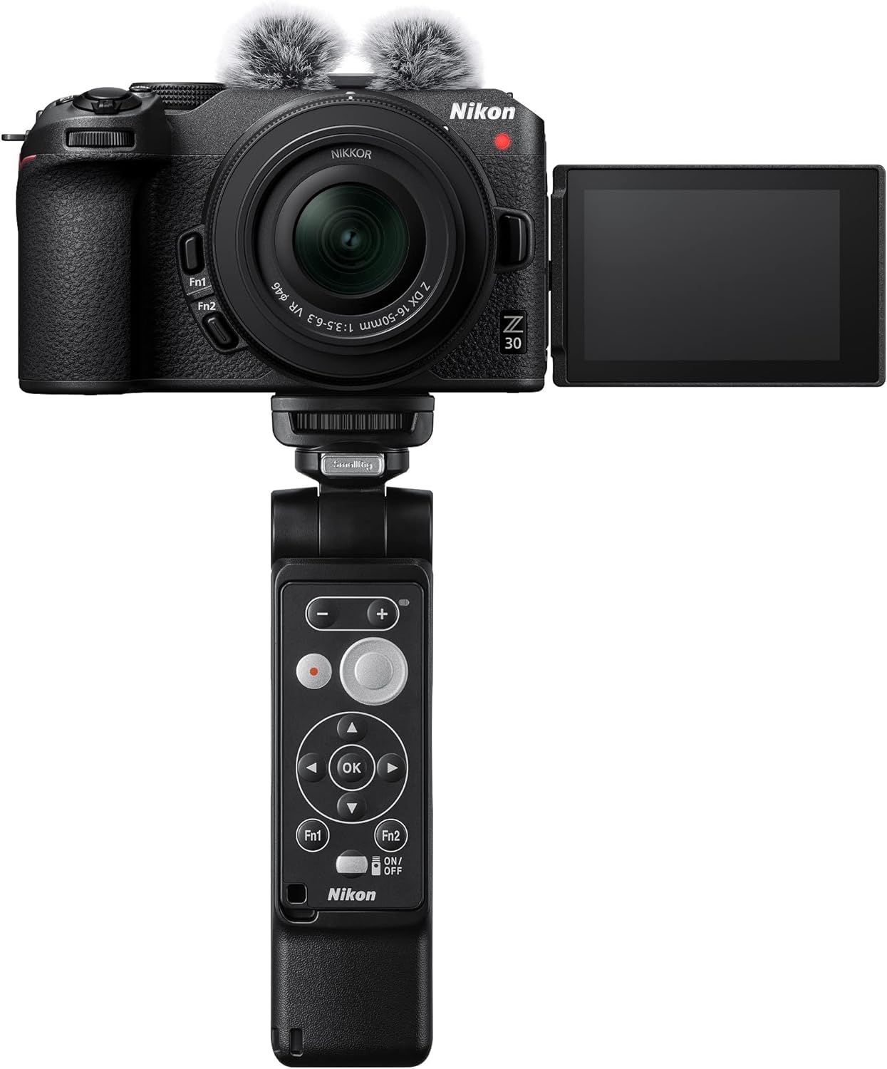 Nikon kit Vlogger Z30+16-50 + SmallRig Tripod + ML-L7 + SmallRig Windmuff,Hybride capteur DX (20,9 MP,4K UHD 30p ou Full HD 120p,Rafale 11 + Batterie Li-ION EN-EL25a pour Hybride Z30, Z50 et Z FC