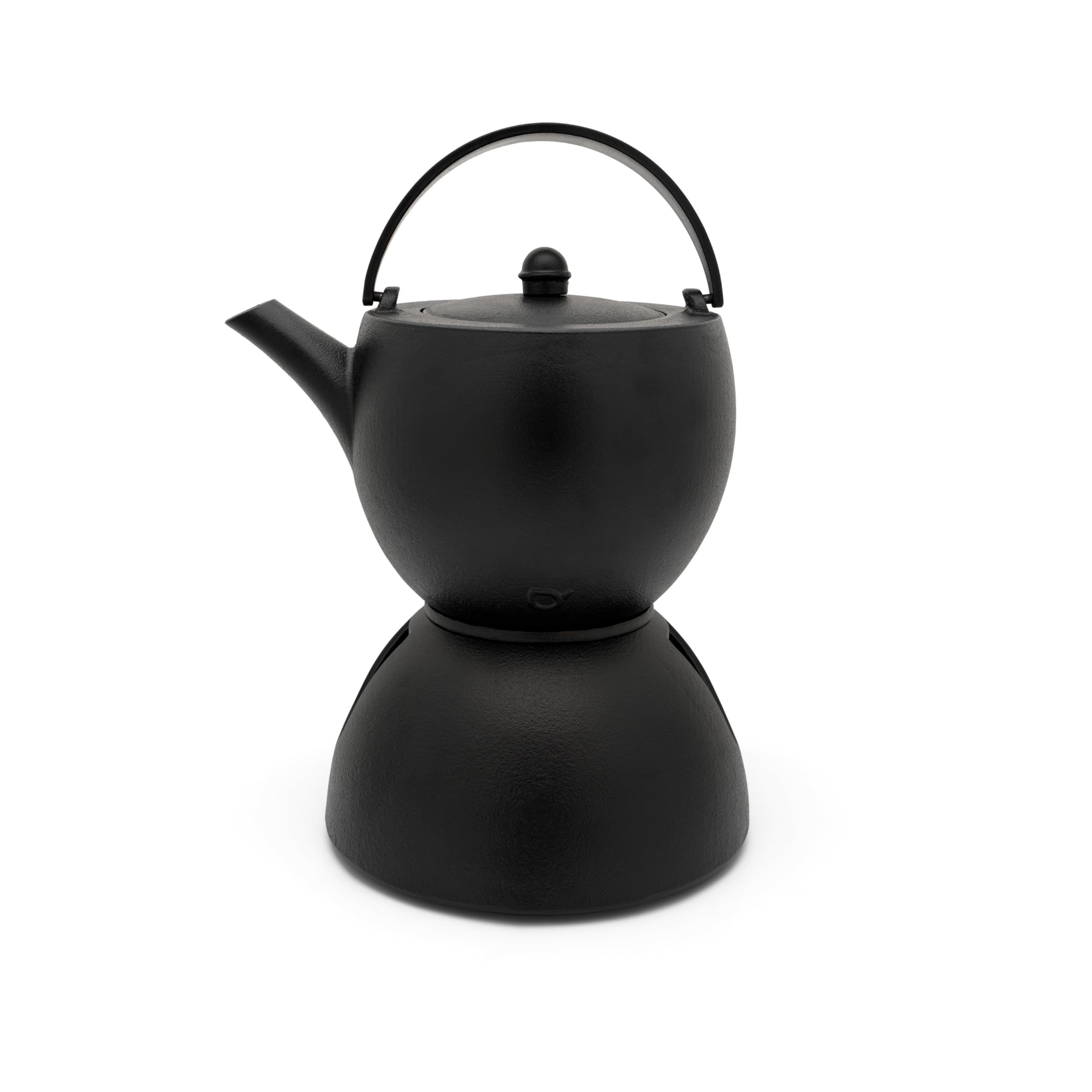 Bredemeijer Tetera grande de hierro fundido de 1,2 litros, con calientaplatos para 1 vela y filtro de té de acero inoxidable
