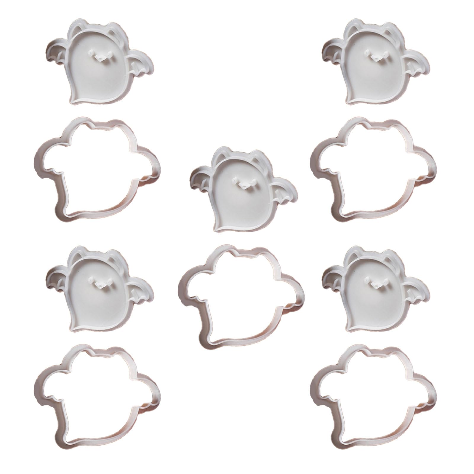 carotoe 5Pcs Plastomer Biscuits Mold Cookie Stamp Halloween Specter Biscuits Cutter Fondant Cake Mold Kitchens Pastries Baking Tool Plastomer Biscuit Easy to Cleans Baking Tool