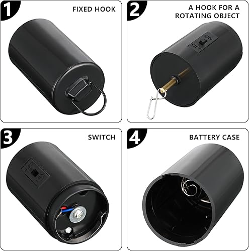 Miniatura 4 de Therwen 6 piezas de adornos giratorios para árbol de Navidad, funciona con pilas, motor giratorio de viento, motor de bola de discoteca, adorno