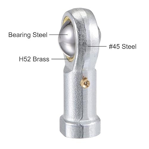 Miniatura 4 de uxcell 2 unids PHS10 Rodamiento de extremo de varilla esférico de 0.394 in de diámetro de 0.394 in Cojinete de junta autolubricado M10x1.5 Conector