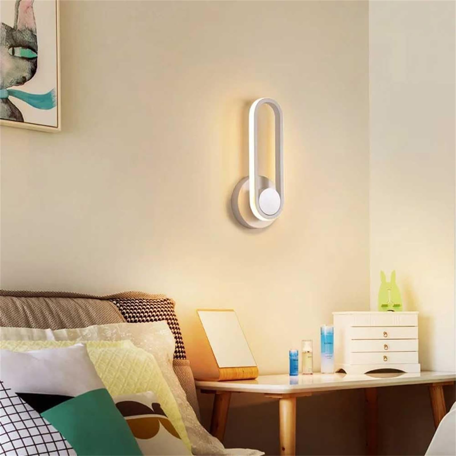 Lámpara de pared interior 12W blanca ovalada para decoración de pasillos 8