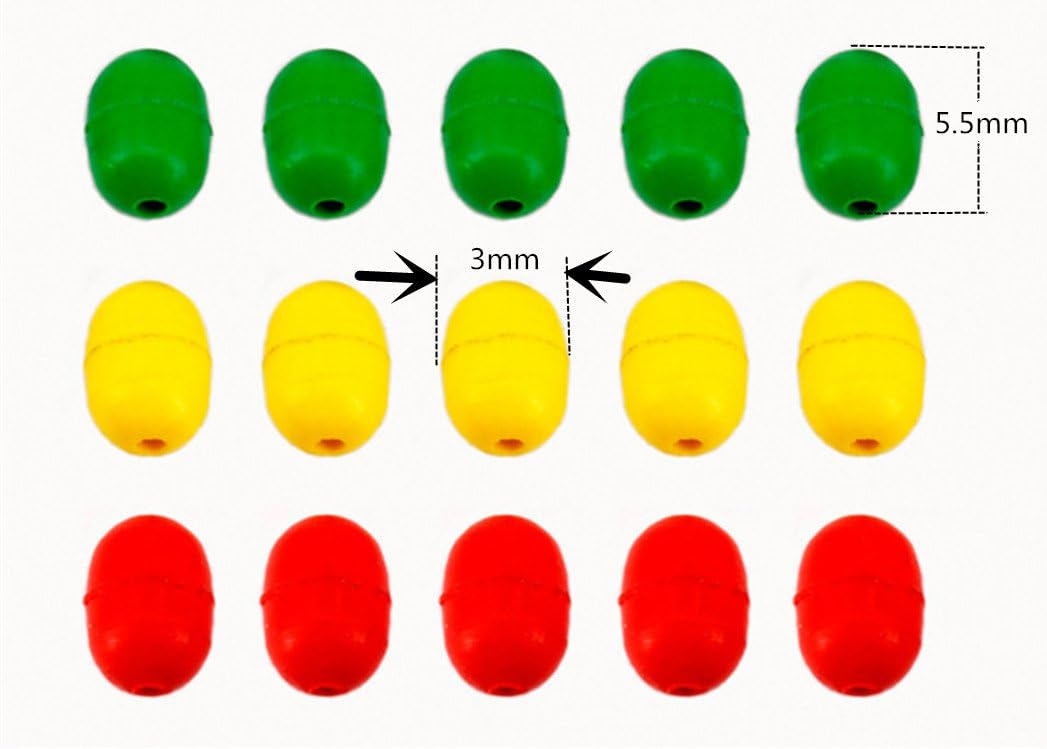 Toasis 600pcs Colorful Oval Rubber Fishing Float Bobber Stopper