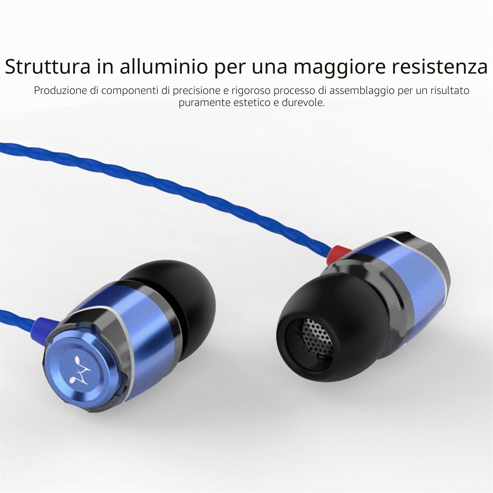 SoundMAGIC E10C Auricolari ad alta fedeltà Cuffia per smartphone In Ear Cuffie con isolamento acustico con microfono e telecomando per audiofili- Blu | Isolamento acustico, bassi decisi, alti nitidi, chiamate limpide, corpo metallico, cavo anti-groviglio,