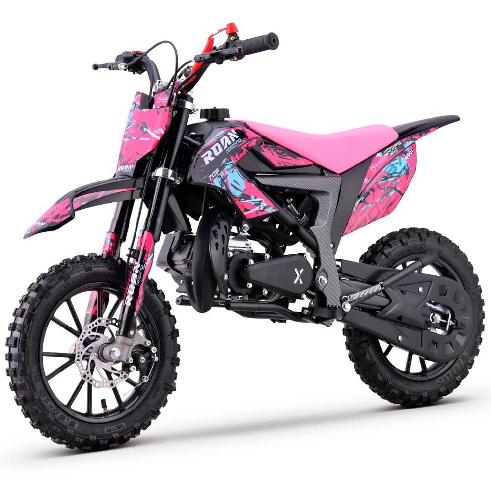 Minicross para niño gasolina 49cc Roan 709 10/10" (rosa)