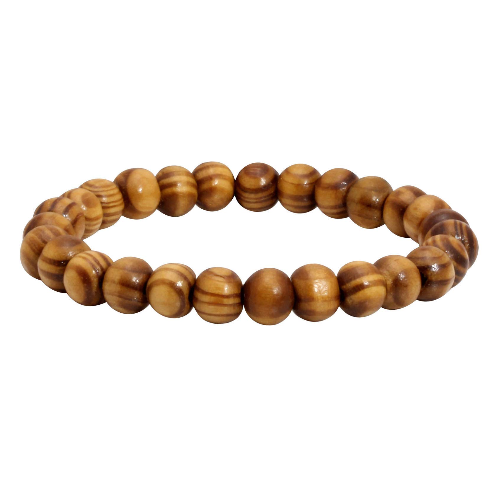 SOHNVWTGD Mens Womens 8mm/10mm Wood Beads Bracelet Stretchable Tibetan Beads Buddhist Prayer Mala