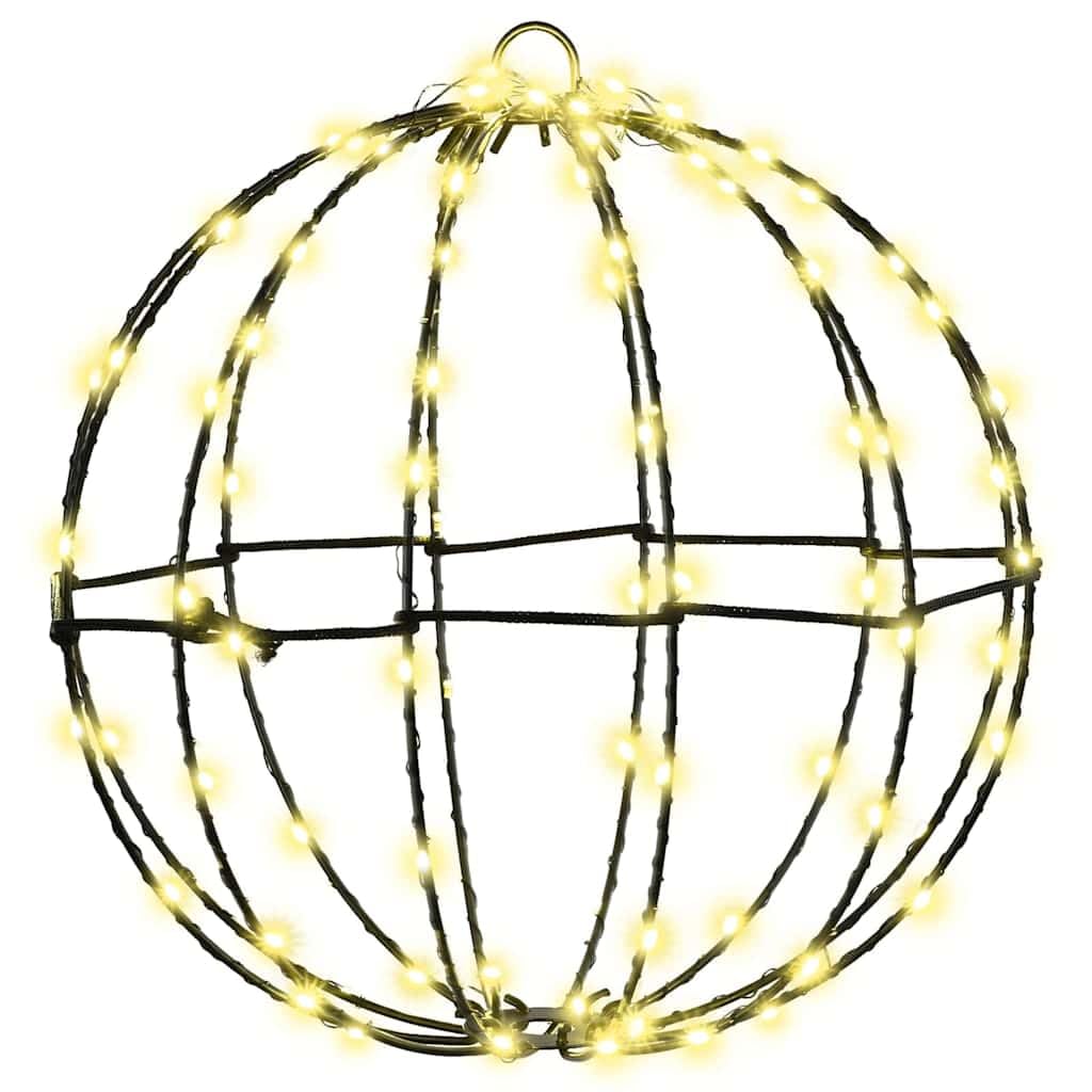 Palla con 192 LED in metallo, 2 pezzi, bianco caldo, 30 x 30 x 32 cm, alimentata tramite USB, decorazione per albero di Natale per interni ed esterni, decorazione natalizia