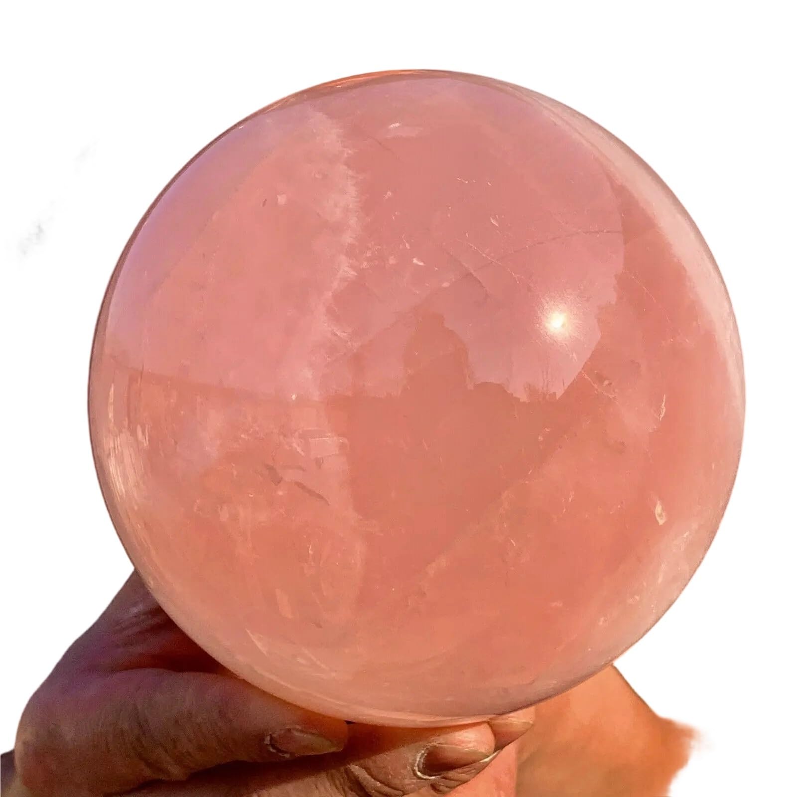 XZCASD Beautiful Natural Polished Rose Quartz Crystal Sphere Home and Office Decoration(900-1000g)