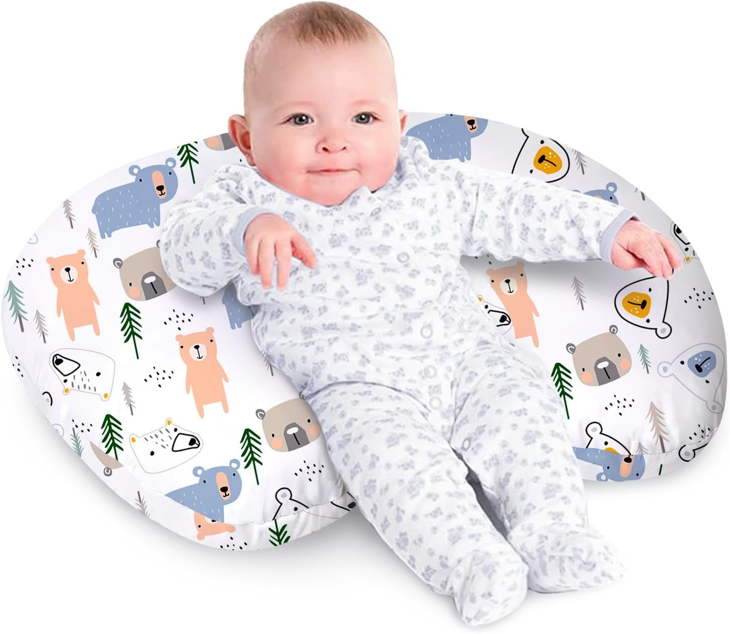 Baby Feeding Pillow for New Born Baby, Breastfeeding & Nursing Pillow with Removable Cover, Infant Support Cushion for 0–24 Months, Tummy Time Pillow | Cottage Care (Bear)-image-39