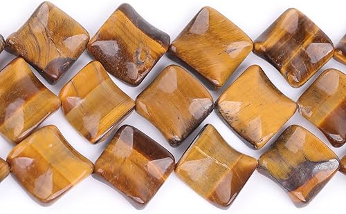 Miniatura 3 de JOE FOREMAN Cuentas sueltas de ojo de tigre semipreciosas de 0.591 in para hacer joyas, suministros de manualidades hechos a mano, 15 pulgadas