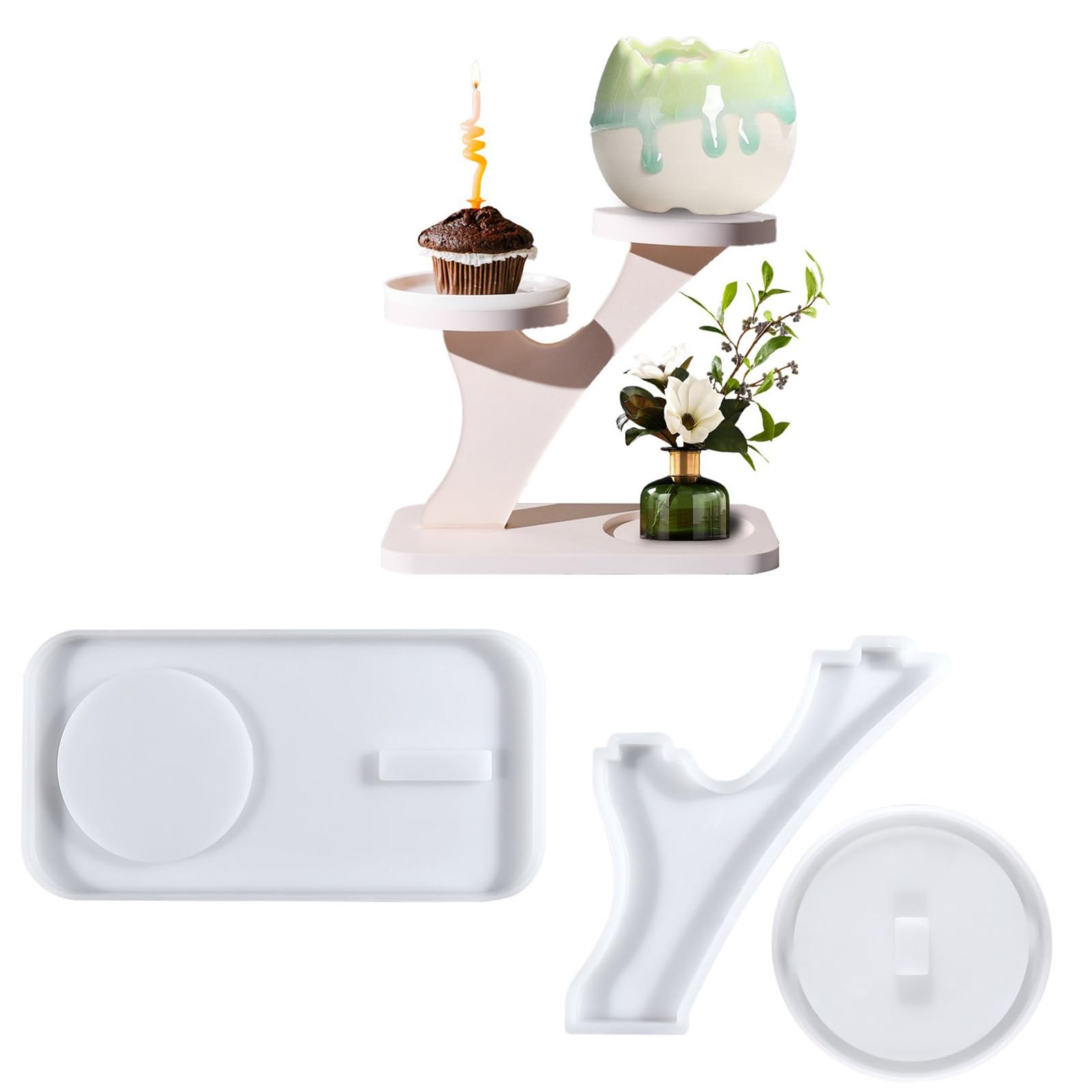 NEWFT Silicone Candle Base Resin Epoxy Splicing Bracket Shape Candle Holder Silicone Candlestick