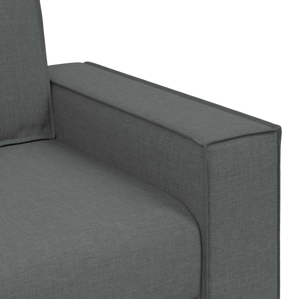 vidaXL Sofá de 3 plazas de Tela Gris Oscuro, 220x78x84 cm