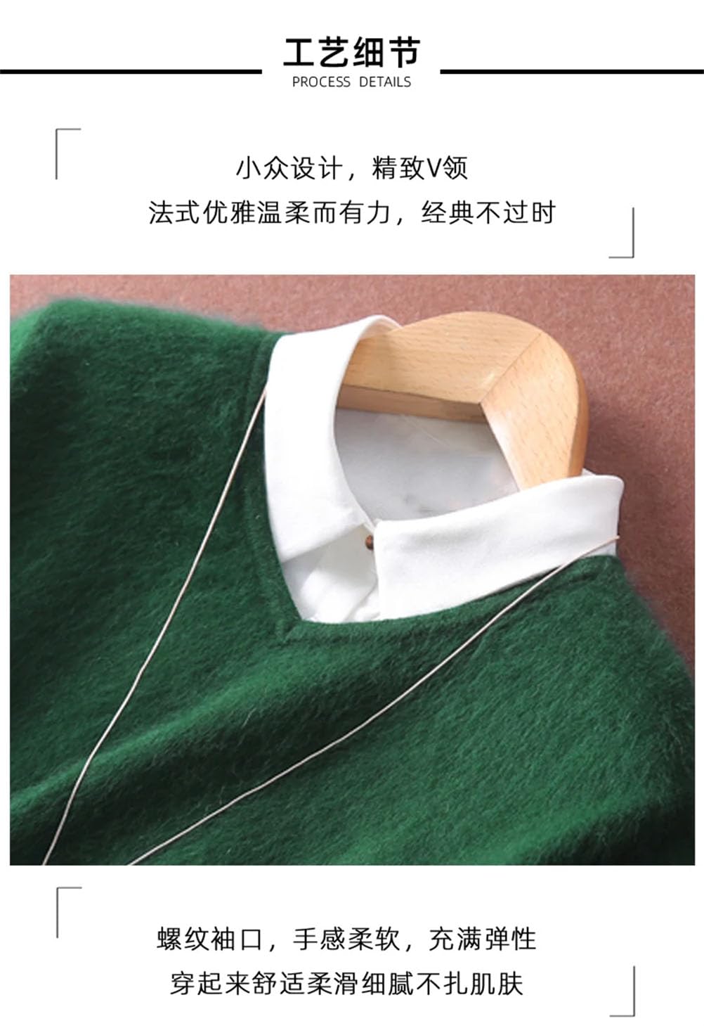 Maglione da donna con scollo a V piatto lavorato a maglia a maniche lunghe morbido pullover allentato scollo a V