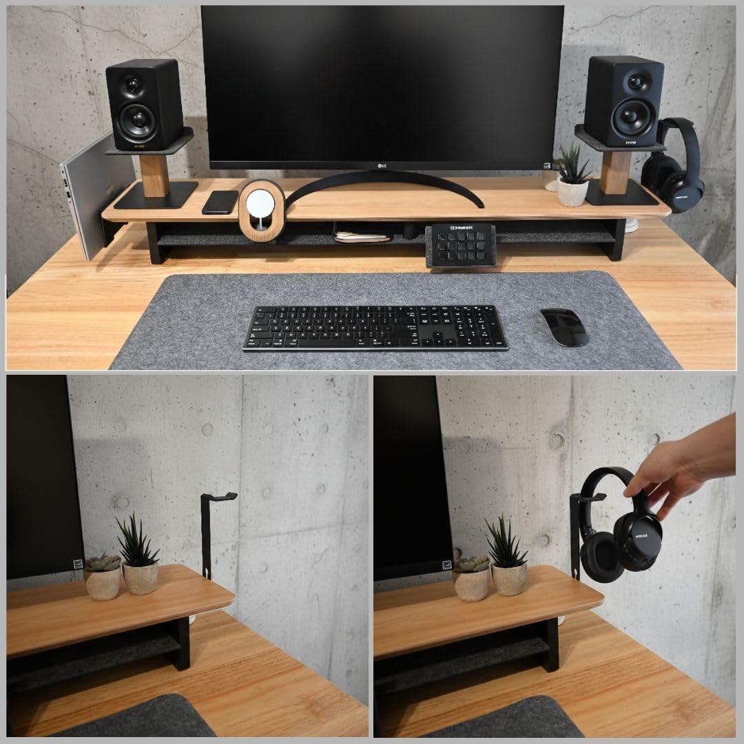 【新品未使用】モニター台 卓上 4点セット ヘッドホンスタンド スマホ置き 他 Amazon.co.jp: Woodmate ヘッドホンスタンド デスクシェルフ