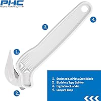 Vista 2 de Pacific Handy Cutter DFC364 - Cortador seguro para alimentos con certificado NSF blanco con divisor de cinta sin cuchillas, corte seguro y eficiente