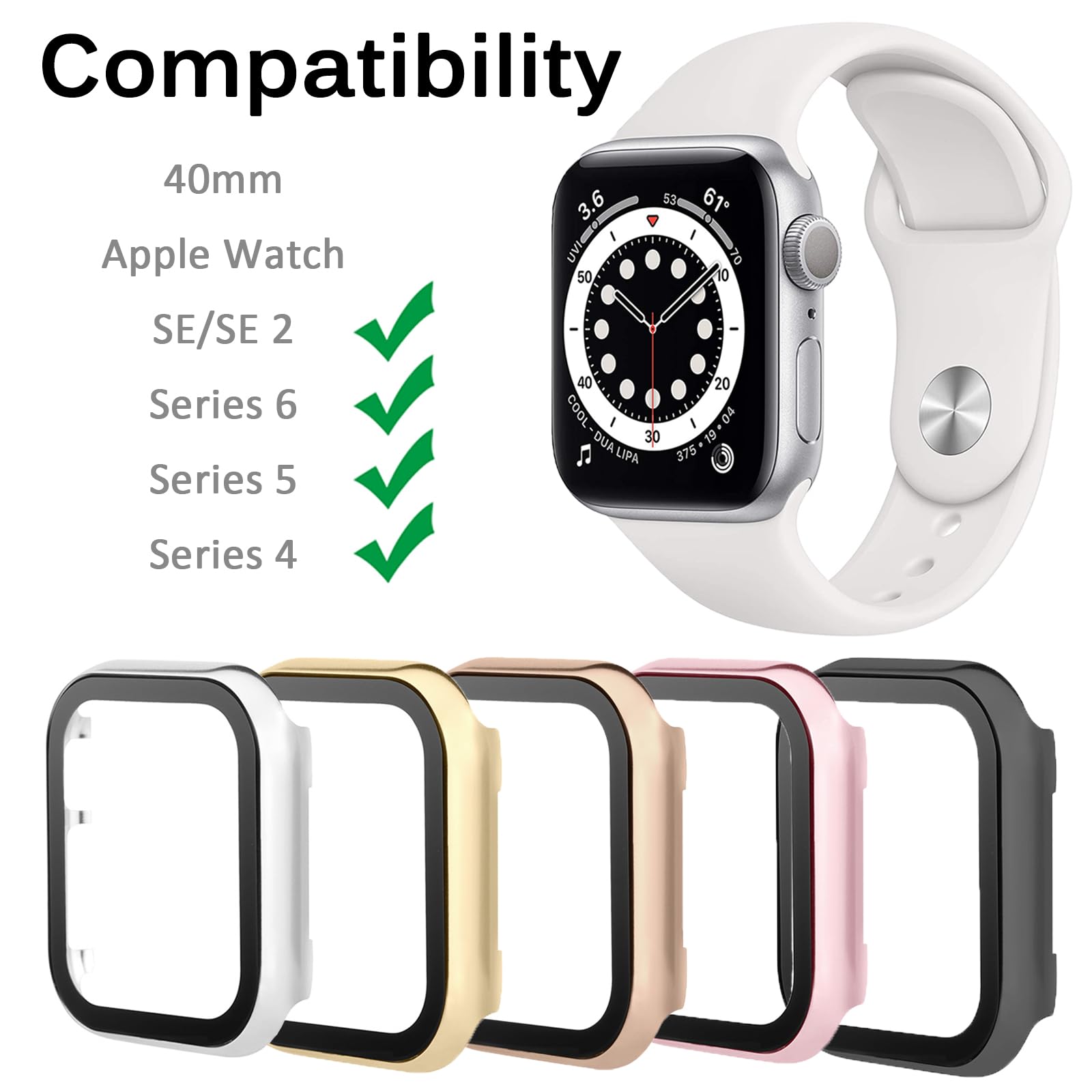 Apple Watch 40mm Case- Aluminum Tough Case (Black) - 40mm Apple Watch Series 4/5/6/SE main image 4
