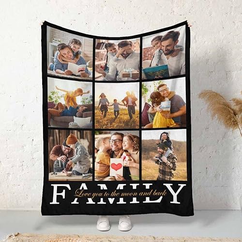 Miniatura 8 de Manta personalizada con collage de fotos para amigos, manta de fotos personalizada para el día del padre, manta de cama personalizada con texto para