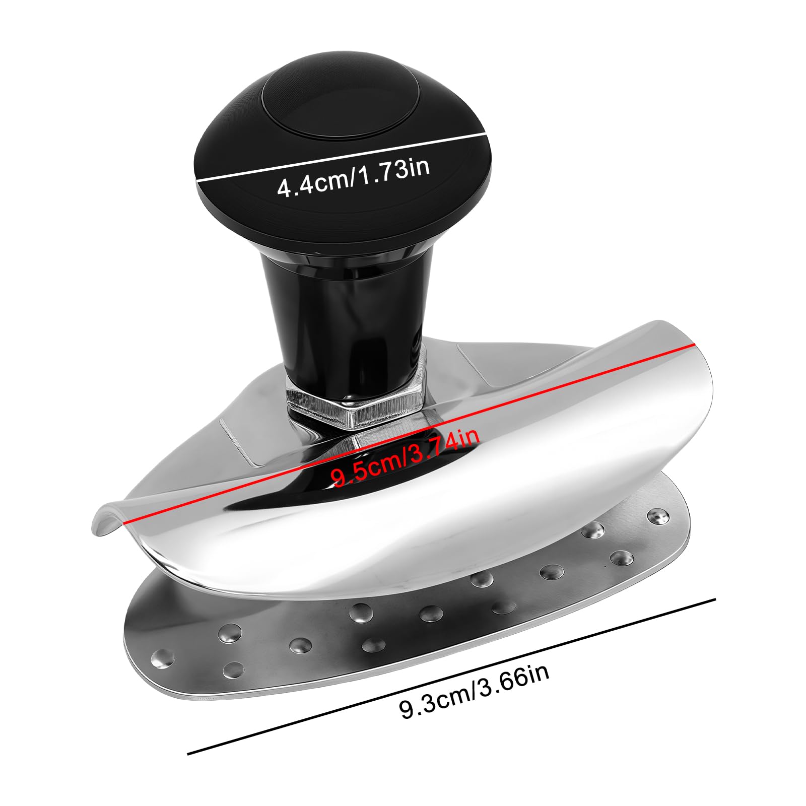 Sporgo Pomello per volante universale 5 cm in alluminio nero
