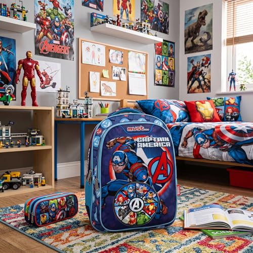 Image of Marvel Diakakis Backpack 3 Cases, Blue Avengers / 3 Pockets, M