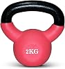 Kettlebell Dipped in Plastic Frosted Half-Surround, Home Gym Exercise Hand-Held, Powder-Coated Soft Bottom Single-Ear, Solid Cast Iron
