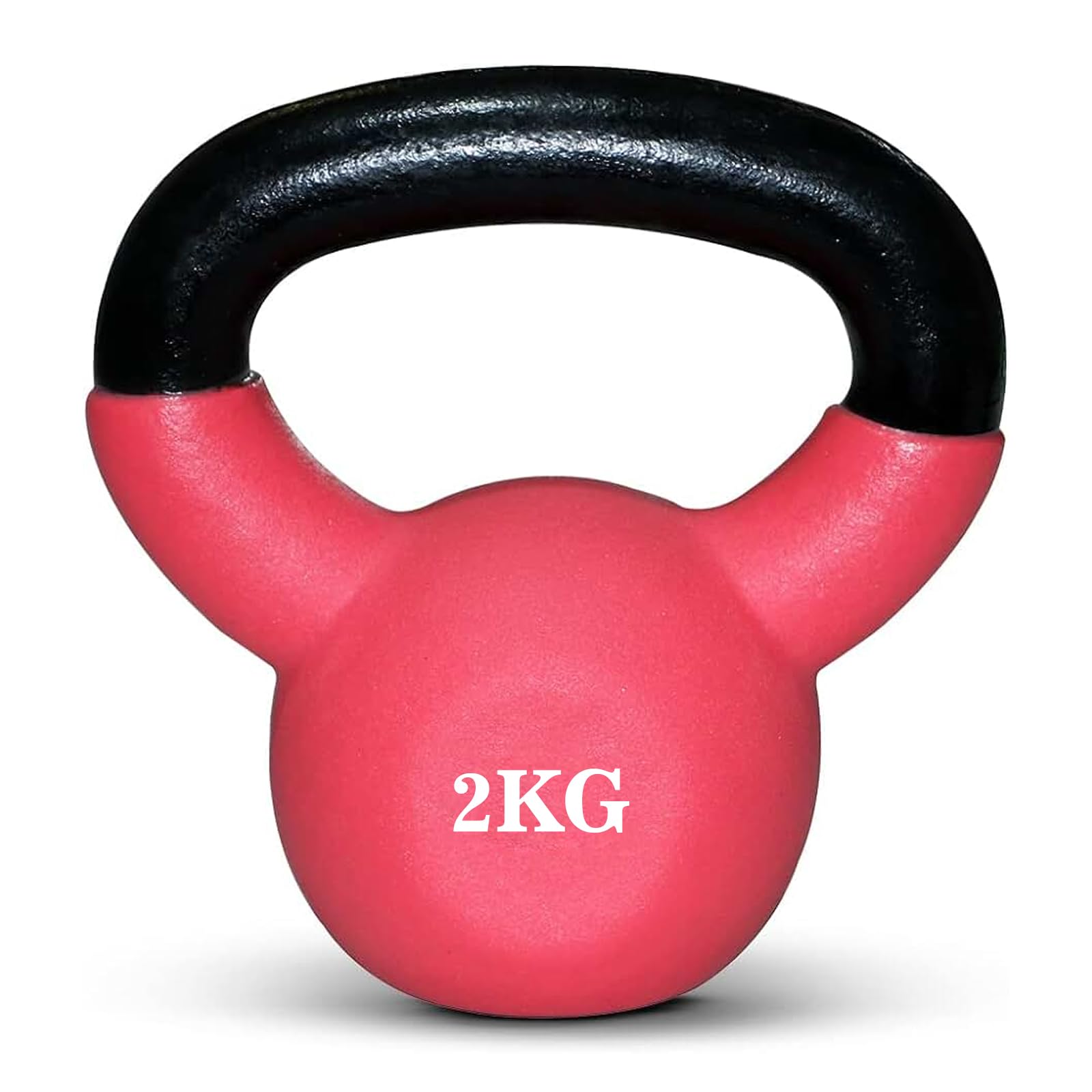 Kettlebell Dipped in Plastic Frosted Half-Surround, Solid Cast Iron, Powder-Coated Soft Bottom Single-Ear, Home Gym Exercise Hand-Held