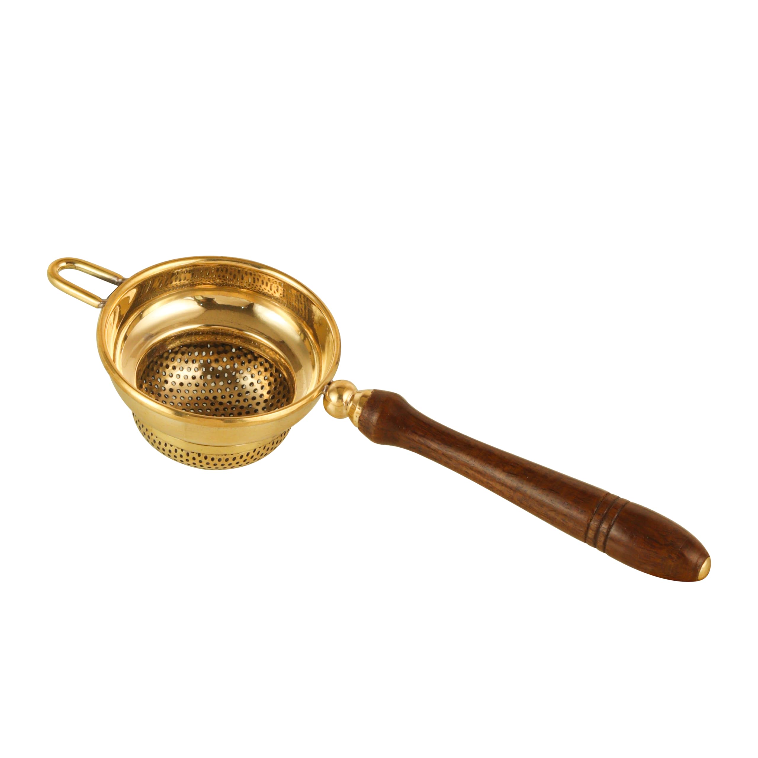 Handcrafted Brass Tea Strainer - Fine Mesh & Handle -4