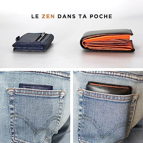 Image of GUGGIARI Men's Zip Wallet, Coin Pocket, RFID Blocking, Notte, S, Casual