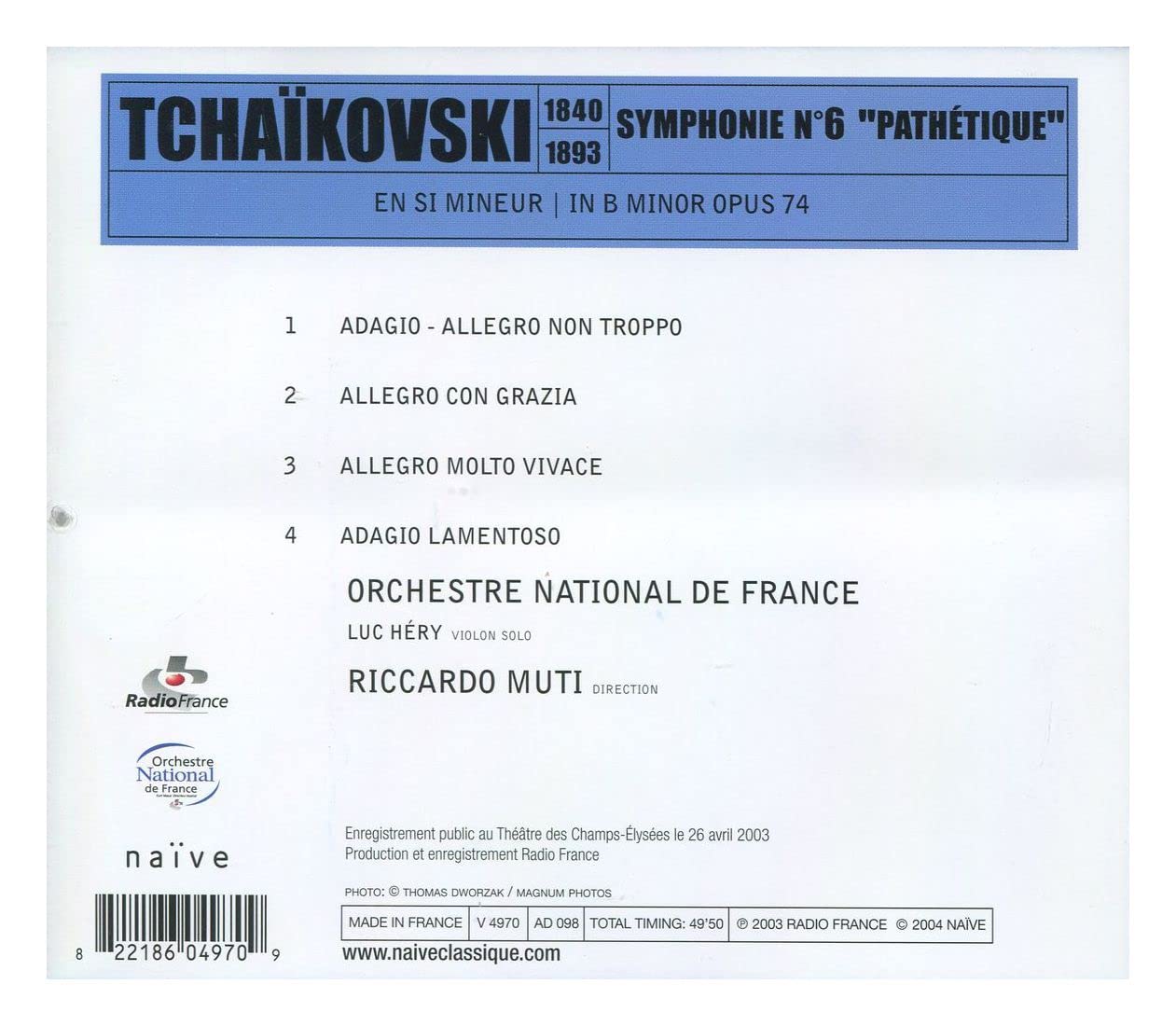 Tchaïkovski - Symphonie n°6