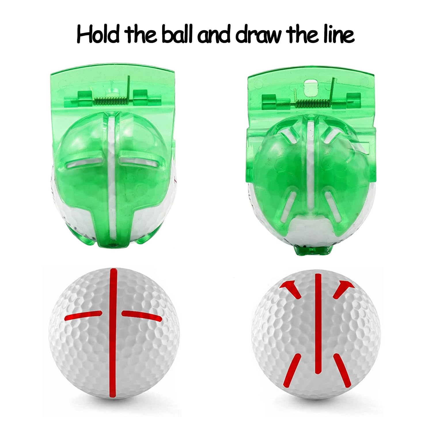 Set di allineamento per pallina da golf - Confezione da 3 inserti, 2 penne, pennarelli