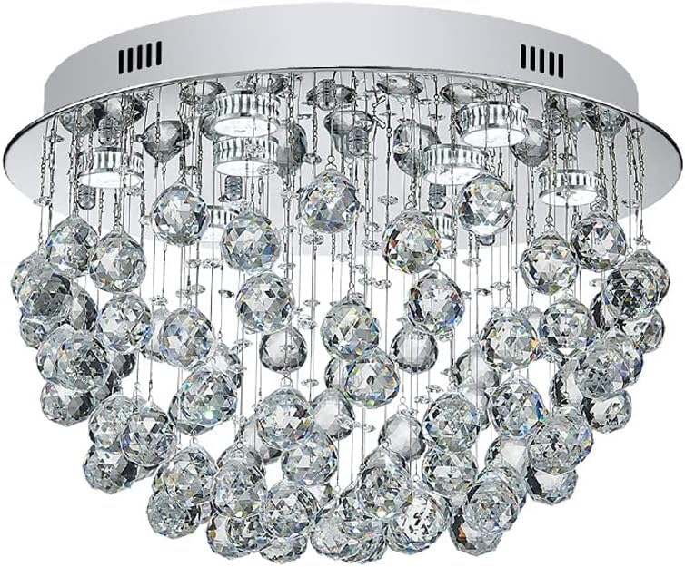 Éclairage LED moderne de plafond et plafonnier en cristal chic pour chambre