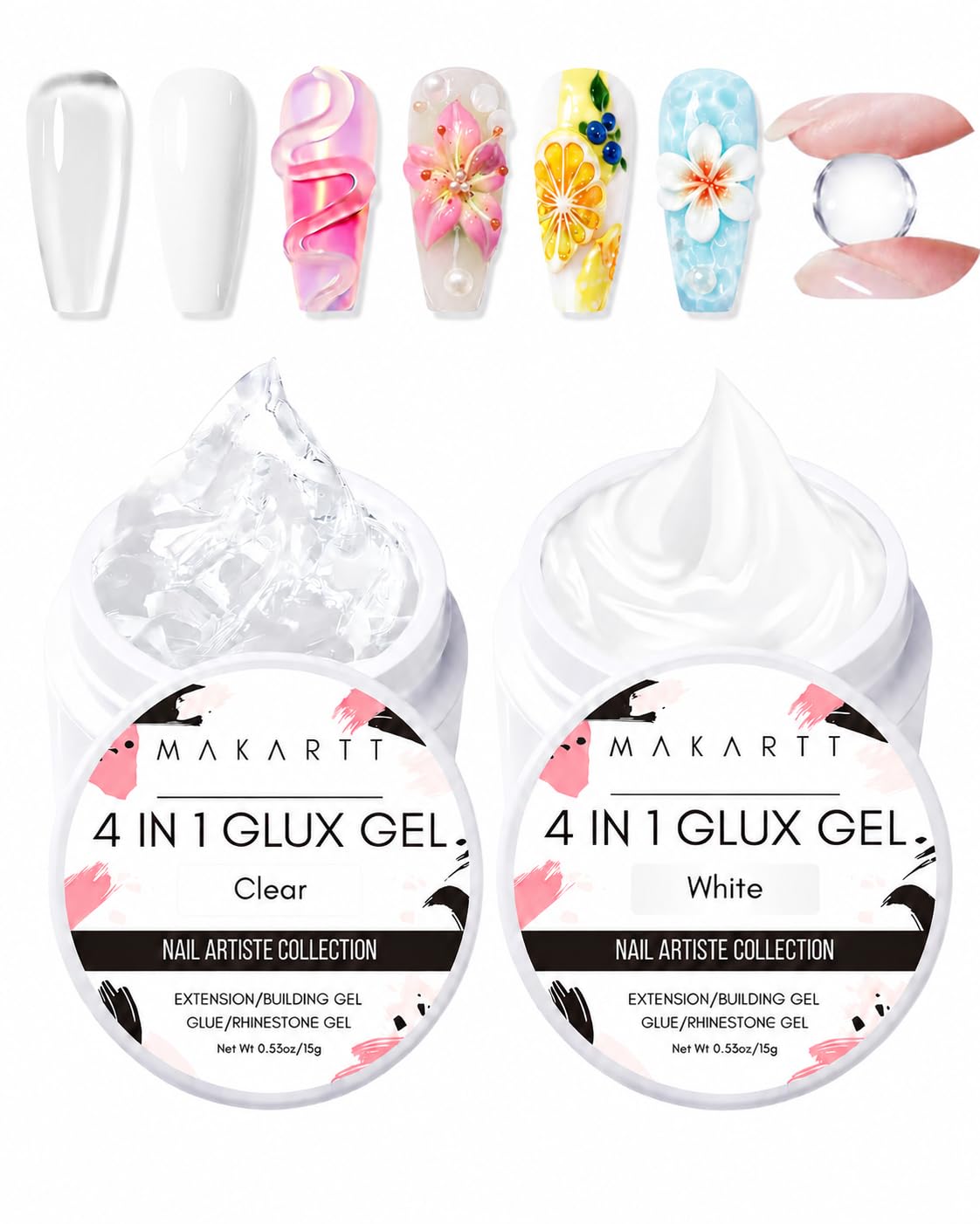 Makartt 4-in-1 Nail Builder Gel - 3D Art -10