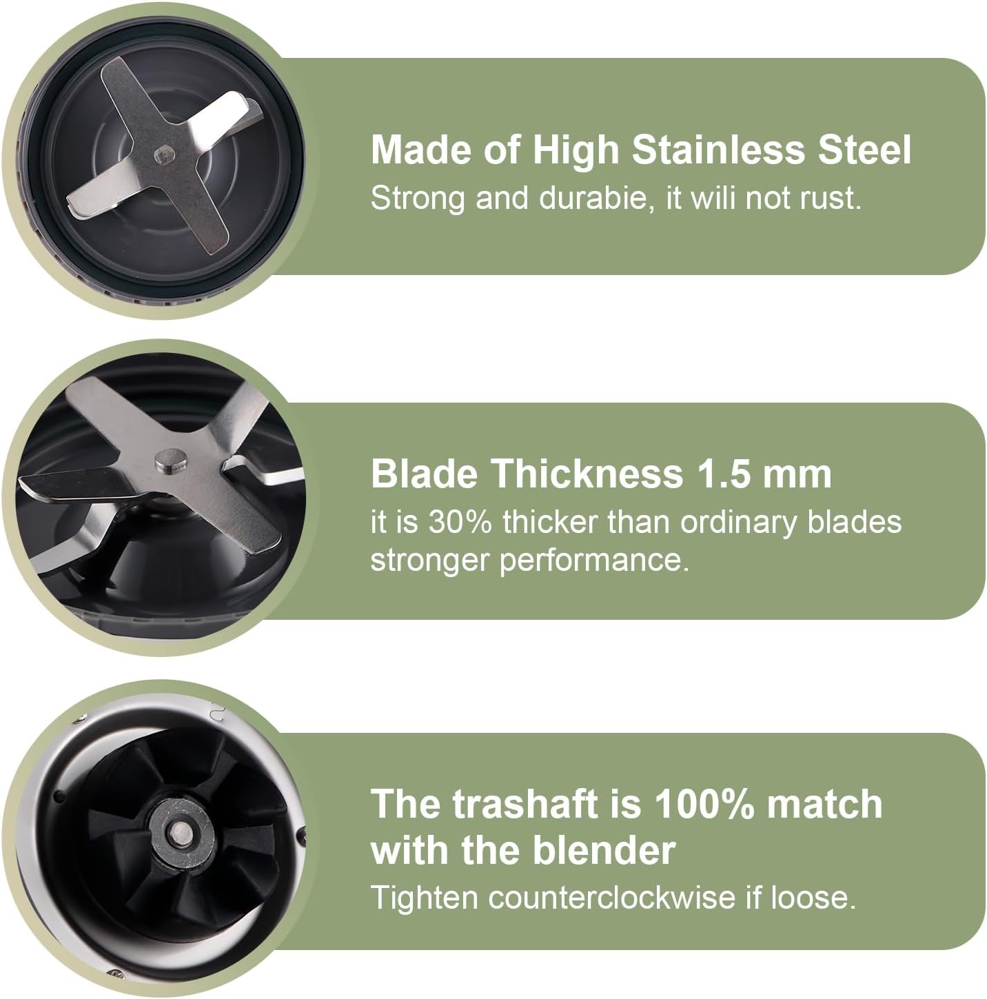 Equust 2-pack Blender Replacement Blade Compatible with NutriBullet Replacement parts 900w/600w