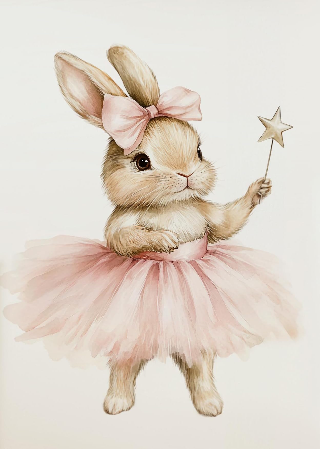 BeiYiHo 3 Tableau Lapin Chambre Fille Affiche Lapin Chambre Bebe 30x40cm Poster Chambre Ado Fille Boho Deco Chambre Enfant Bebe Rose Poudré Cadeau Toile SANS CADRE (BYCH082-30x40)