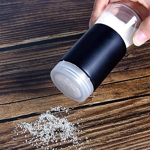 Image of Salt Shaker for Professional Chef - Best Spice Mill Stainless Steel Salt and Pepper Shaker, Moisture-Proof Spice Dispenser, Holder Seasoning Condiment Set with Glass Bottom (Set of 2)