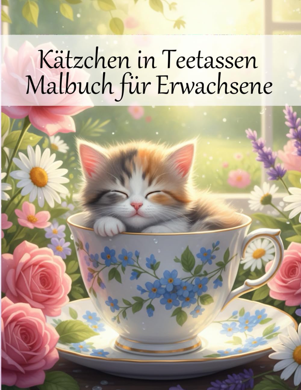 Kätzchen in Teetassen Malbuch für Erwachsene: 50 wundervolle motive zum Ausmalen – Anti-Stress & Achtsamkeit durch kreative Entspannung